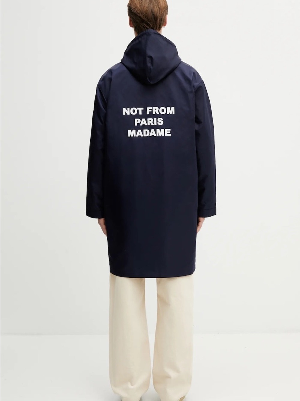 Drôle de Monsieur jacket La Parka Slogan Navy Size S NWT